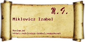 Miklovicz Izabel névjegykártya